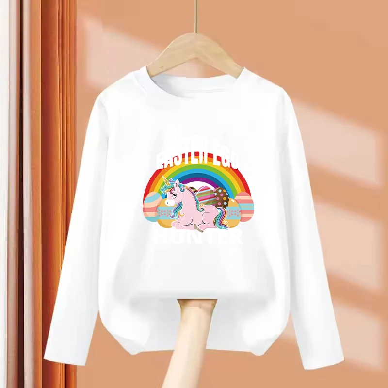 Long Sleeve Kawaii Horse Design T-Shirt Printed T Shirt Boys Summer Clothes Short Sleeve Tops T-Shirts Cute Girls Clothing