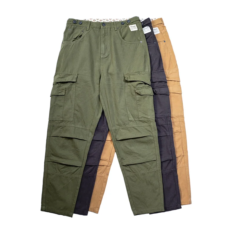 

Спецодежда в стиле ретро, повседневные брюки, мужские свободные прямые хлопковые брюки, американский Sle, весна-осень, молодежный активный Sle