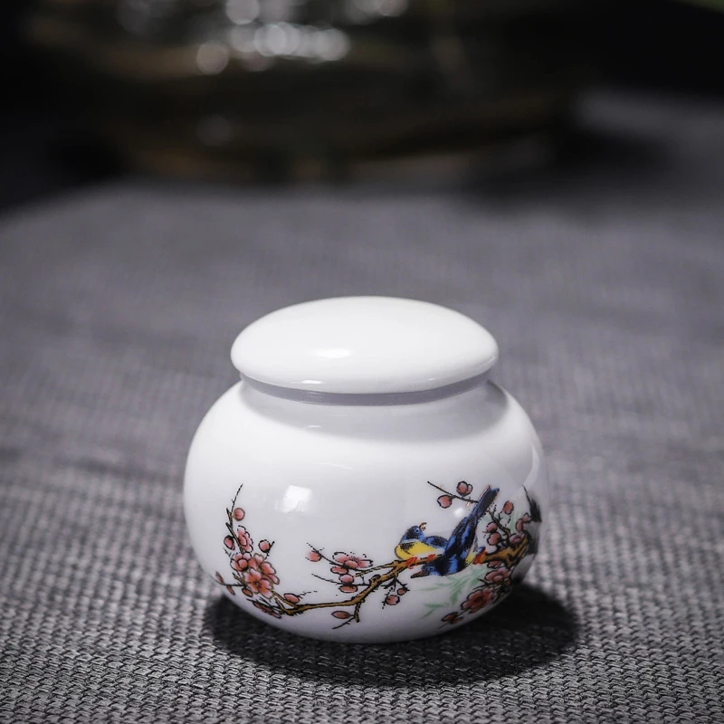 Portable Small Tea PotCeramic Small Cream PotPill Cream Square Powder BoxCeramic Honey Sealed PotSmall Round Potceramic Bottle