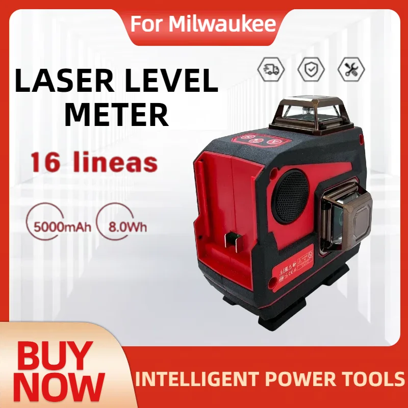 لميلووكي مستوى الليزر 360 أفقي وعمودي سوبر قوية الأخضر 16 خط 4D شعاع مستوى الليزر التسوية الذاتية