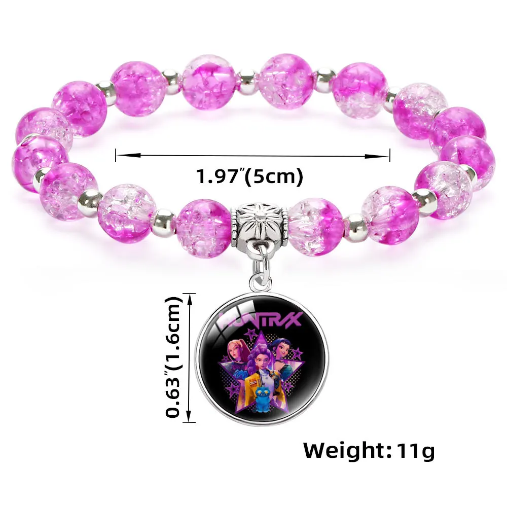 

Kpop Demon Hunter Bracelet Huntrix Kpop Birthday Beaded Wristband Kpop Girls Bracelet Nacklace Accessories Birthday Party Gifts
