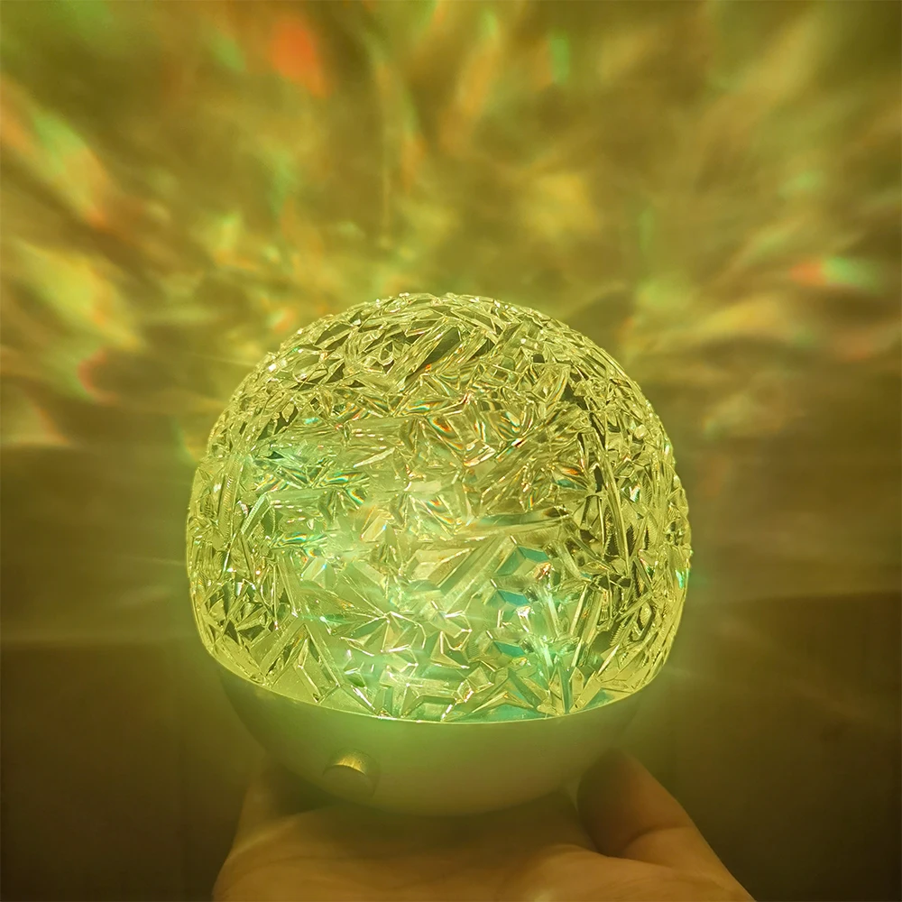New Water Ripple Projection Lamp LED Spherical Night Light RGB Rotating Atmosphere Light for Restaurant Bedroom Decoration gift