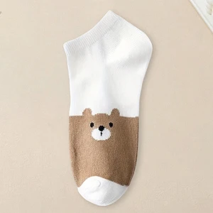 Printed cartoon socks for women, in fashion, versatile, breathable, sweat, wicking, deodor, antibacterial, comfortable, 5 pairs 8 Main Sales Female Socks - №5