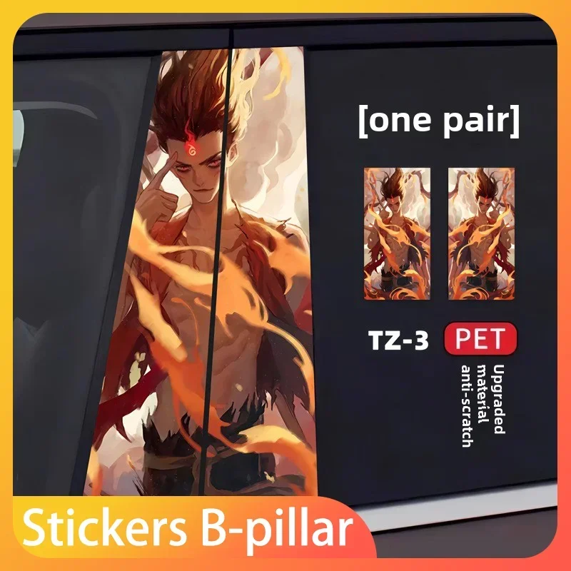 

Nezha Car Stickers B-pillar Vinyl Decal Waterproof Auto Center Pillar Sticker Cover Scratches Vehicle Decor Accessories