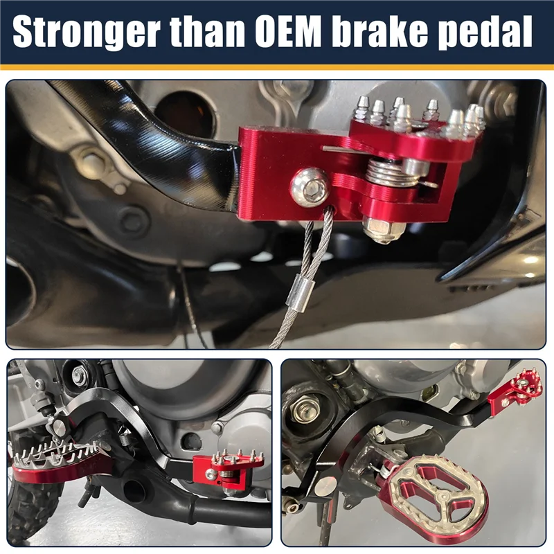

F9-For Honda CRF250L/LS/Rally 2021-2024 Adjustable Length Forged CNC Rear Brake Lever Pedal Black With Red