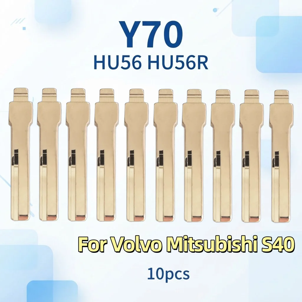 10pcs HU56 HU56R Y70 Key Blade Car Key Blank Universal Center Groove for Volvo Mitsubishi S40 for Xhorse KD VVDI Remote Key Blad