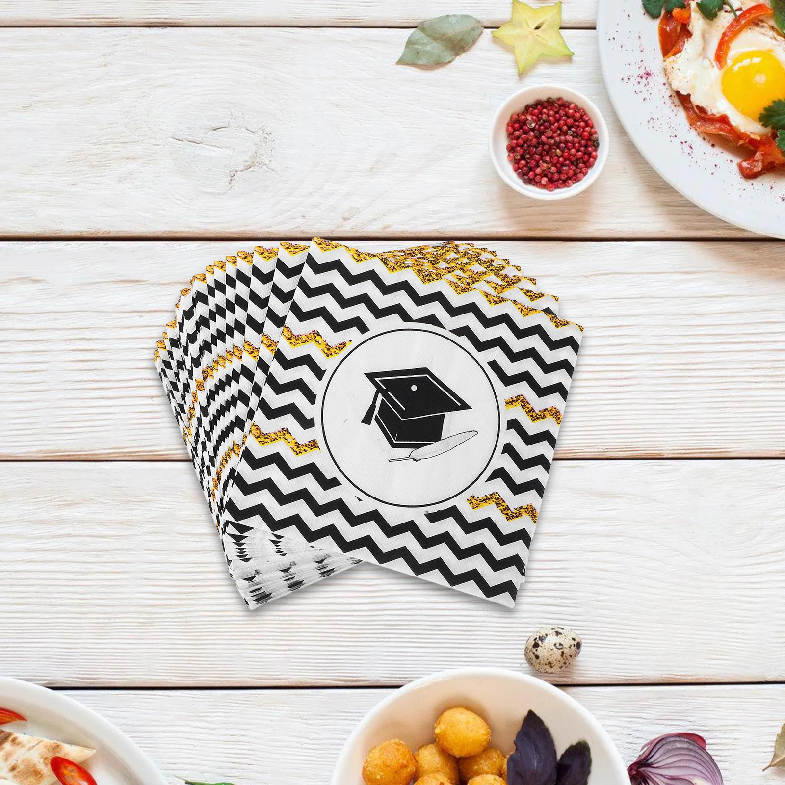 100 pezzi tovaglioli di carta per feste di laurea design unico assorbente per la decorazione della tavola cocktail cena uso decorazioni di laurea ospite