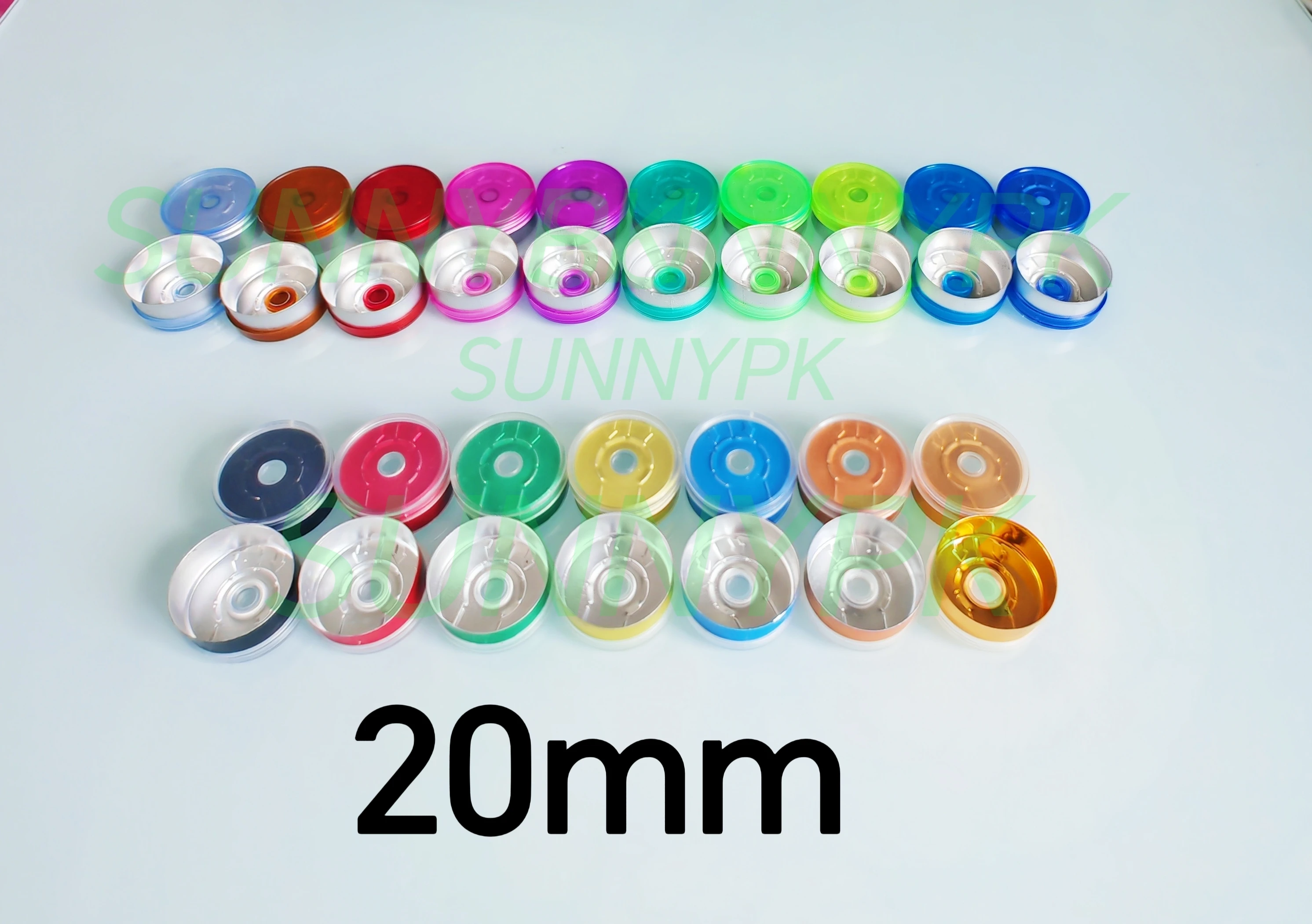 20mm Plastic Cap,200PCS/lot, Many Colored Pharmaceutical Caps,Aluminium Plastic Tops for crimp glass vial