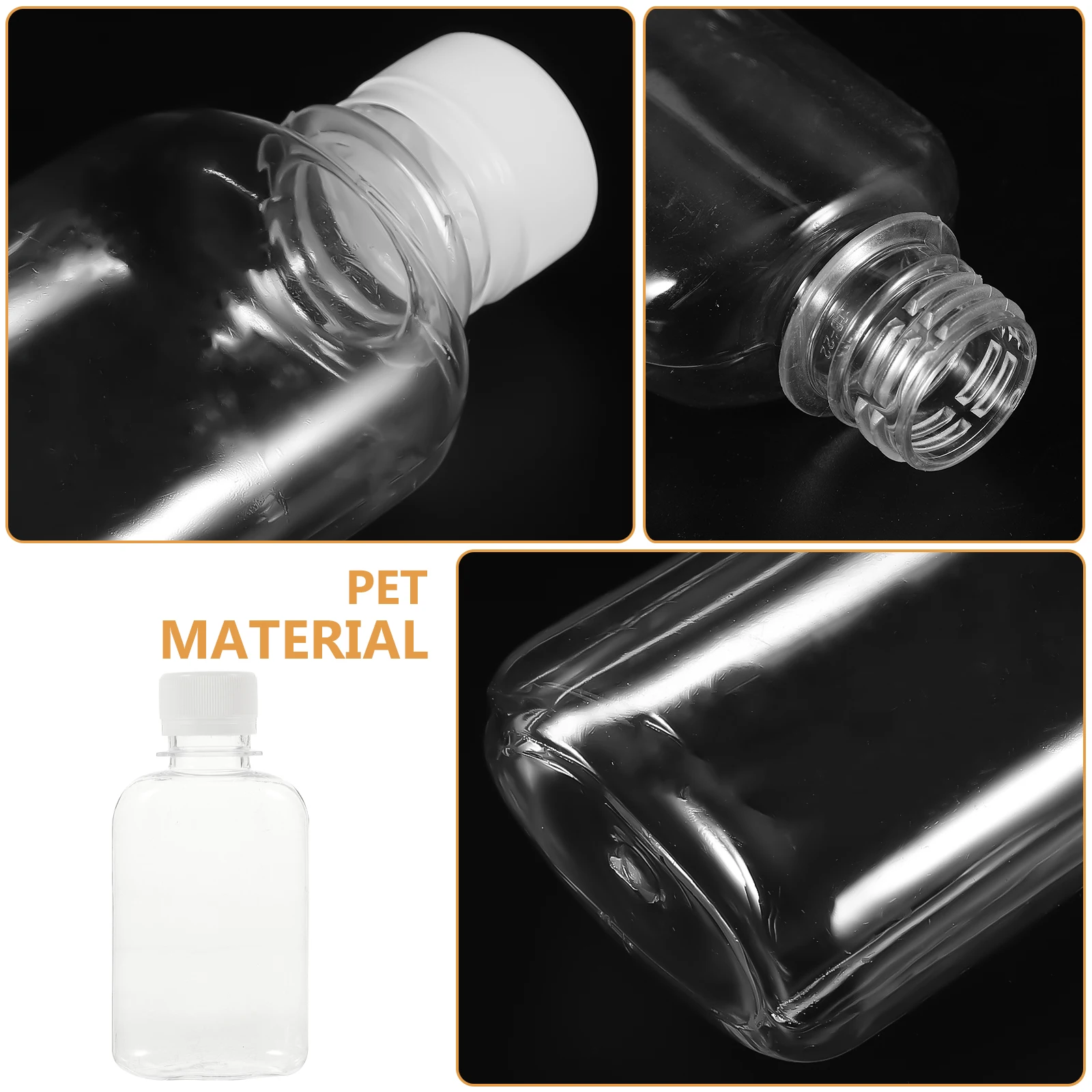 

12 Pcs Milk Bottles Juice Containers With Lids For Fridge Clear PET Reusable Small Plastic Juice Containers Flat Bottom Lids