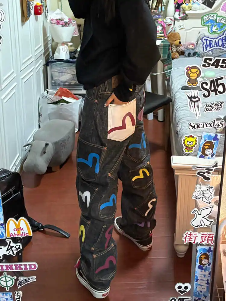 Women's Baggy Cargo Jeans Abi Y2k Japanese Streetwear Hip-pop Goblin Core Cyber Punk Denim Pants Grunge Designer Harajuku Cowboy - Image 2