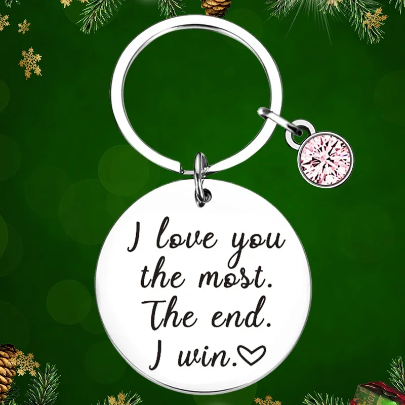 

Girlfriend Wife Keychain Pendant Valentine's Day Gift Key Chains L Love You The Most. The End L Win