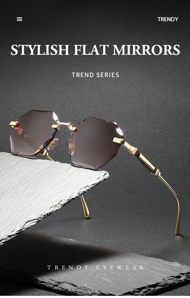 2025 neue Mann Frau Sonnenbrillen Mode Unisex Randlose Sonnenbrille Vielseitig UV400 Brillen Im Freien Fahren Trend C8880-1 – Detail 6