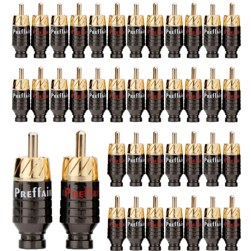 4/12/24/50Pcs Hifi RCA Male Plug Pure Copper Gold Plating 5MM RCA Connector Signal Cable Connector Audio Video Terminal Plug DIY