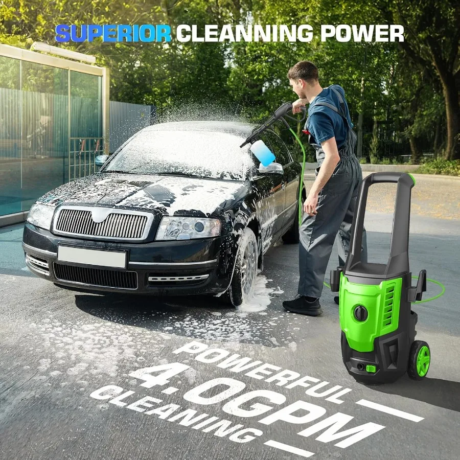 منظف ضغط 5000 رطل لكل بوصة مربعة 2025 مع أداء تنظيف عالي الطاقة 4.0 GPM فوهة قابلة للتعديل وزجاجة صابون مدمجة لـ Eff