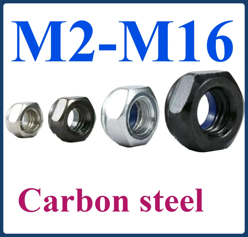 

Galvanized Black Zinc Nickel-Plated Black Nickel Plated Lock Nut Locking Anti-Loose Screw 304 Stainless steel M2-M16