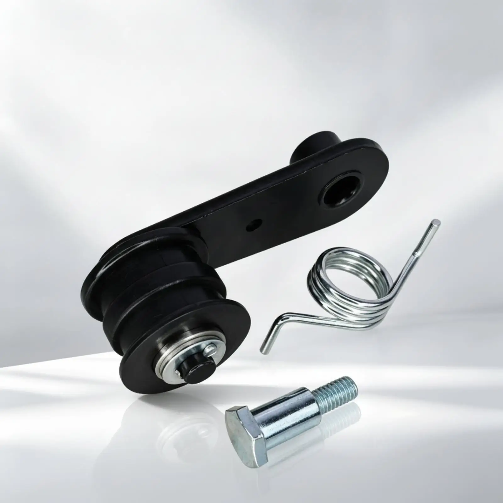 Universal Chain Tensioner with Grooved Cylinder Roller Spring Loaded Arm for Go Kart Quad Bike Drivetrain Replacement