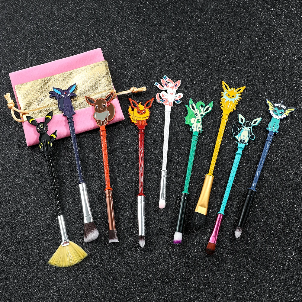 9Pcs/set Makeup Brushes Set Cute Anime Animal Metal Makeup Brush Cosmetics Foundation Blush Make Up Brush Beauty Tool Gifts