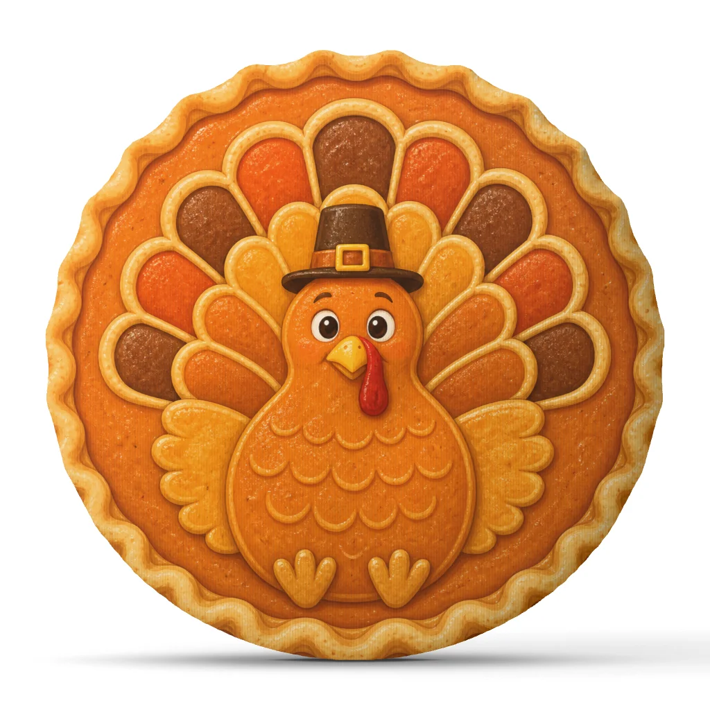 Thanksgiving Turkey Pillow Cute Pilgrim Pie Cushion Plush Stuffed Throw Pillow Holiday Table Decor Fall Harvest Gift Home