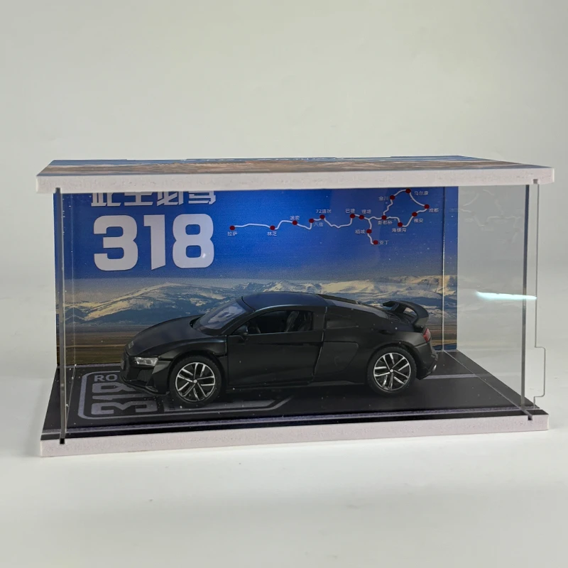 1:24 Garage Model Parking Lot Alloy Vehicles Toy LED Lighting Scene Simulation Display Collectibles Hobbies Gifts