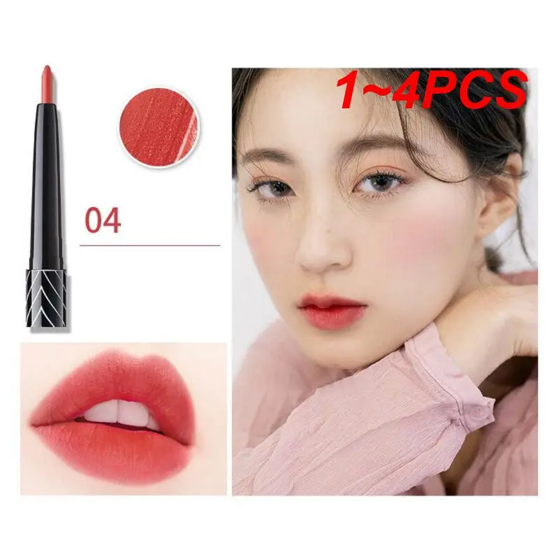 1~4PCS Waterproof Matte Lipstick Pencil Lip Liner Contour Tint Sexy Red Charming Lip Matte Long Lasting Moisturizer Lipliner