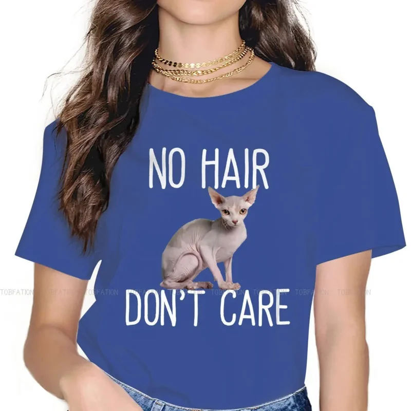 No Hair Not Care Fashion TShirts Sphynx Hairless Cat Cute Woman Pure Cotton 5XL T Shirt O Neck Oversized