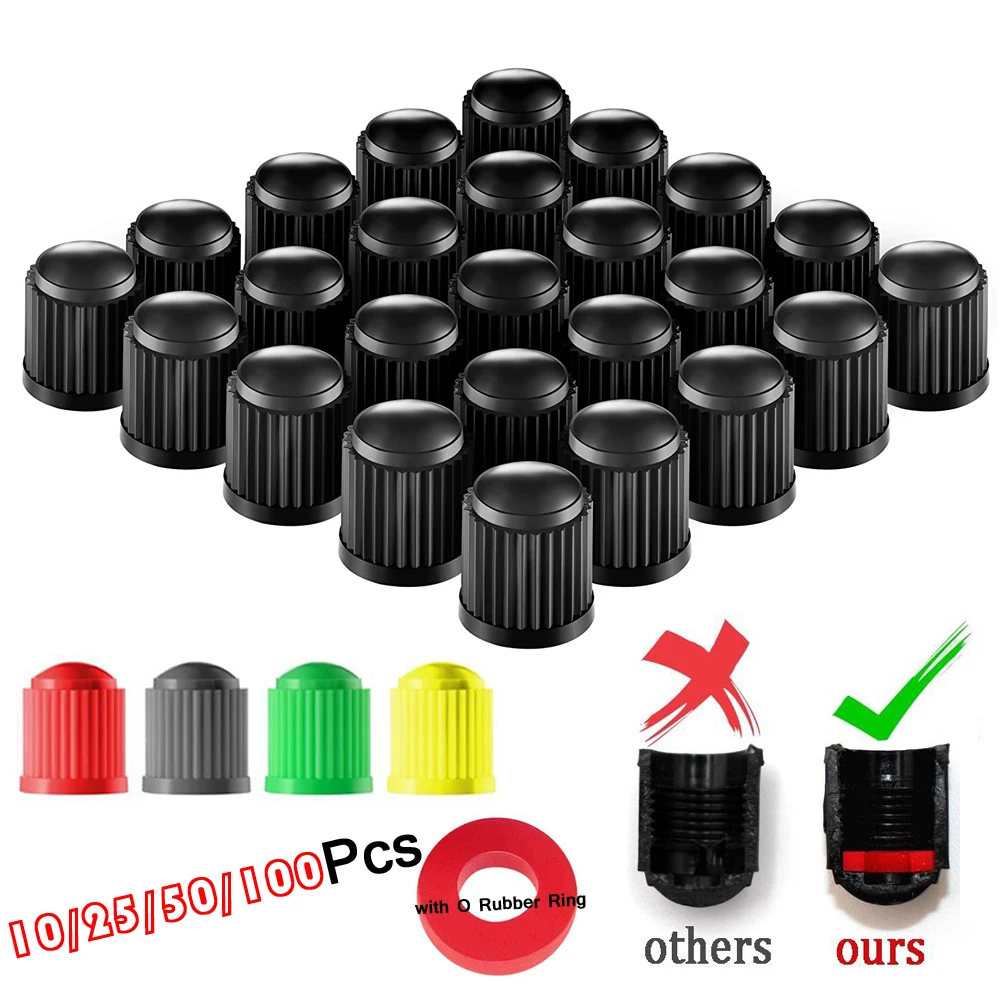 Tire Stem Valve Caps With O Rubber Ring Universal Covers For Renault Accesorios Hyundai I30n Knitting Bike Valve Plug