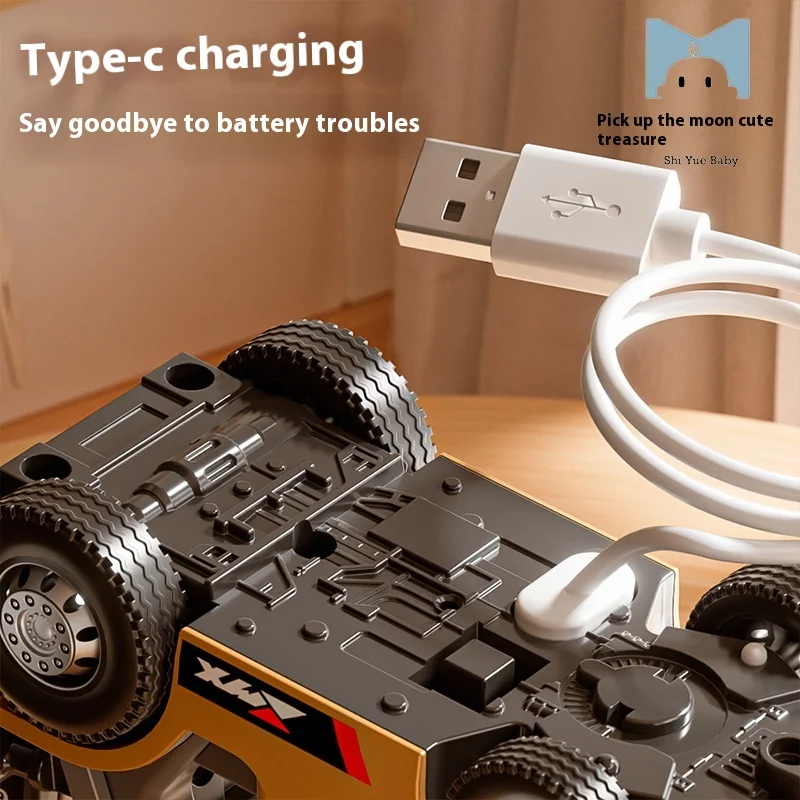 2.4G 1:64 سطح المكتب RC رافعة شوكية سبيكة صغيرة منضدية التحكم عن بعد رافعة شوكية لودر أطفال بالريموت كنترول اللعب نموذج هدية للأولاد #5