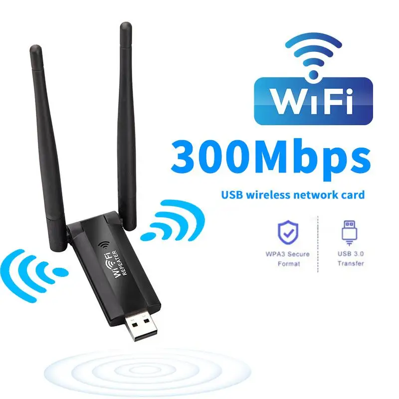 300Mbps Wireless USB Wifi Repeater Extender 2.4G WiFi Signal Amplifier Booster Long Range Wi-Fi Router Home Network Extension