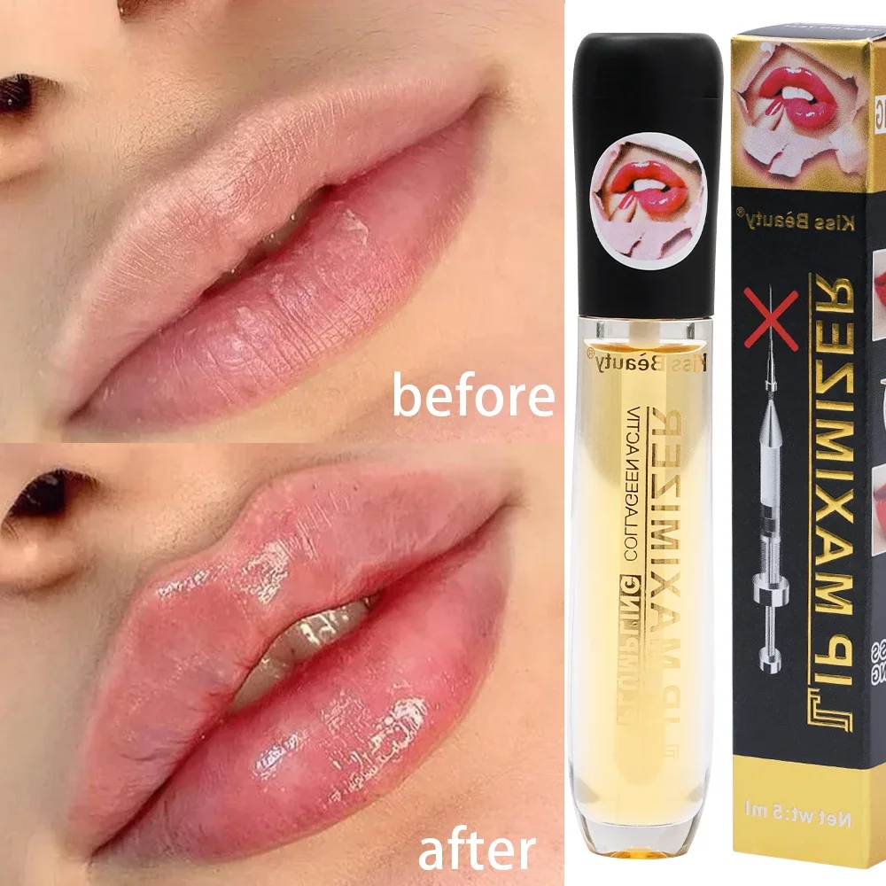 5ml Instant Volumising Lips Plumper Repairing Reduce Lip Fine Lines Mask Long Lasting Moisturizer Care Lip Oil Sexy Plump Serum