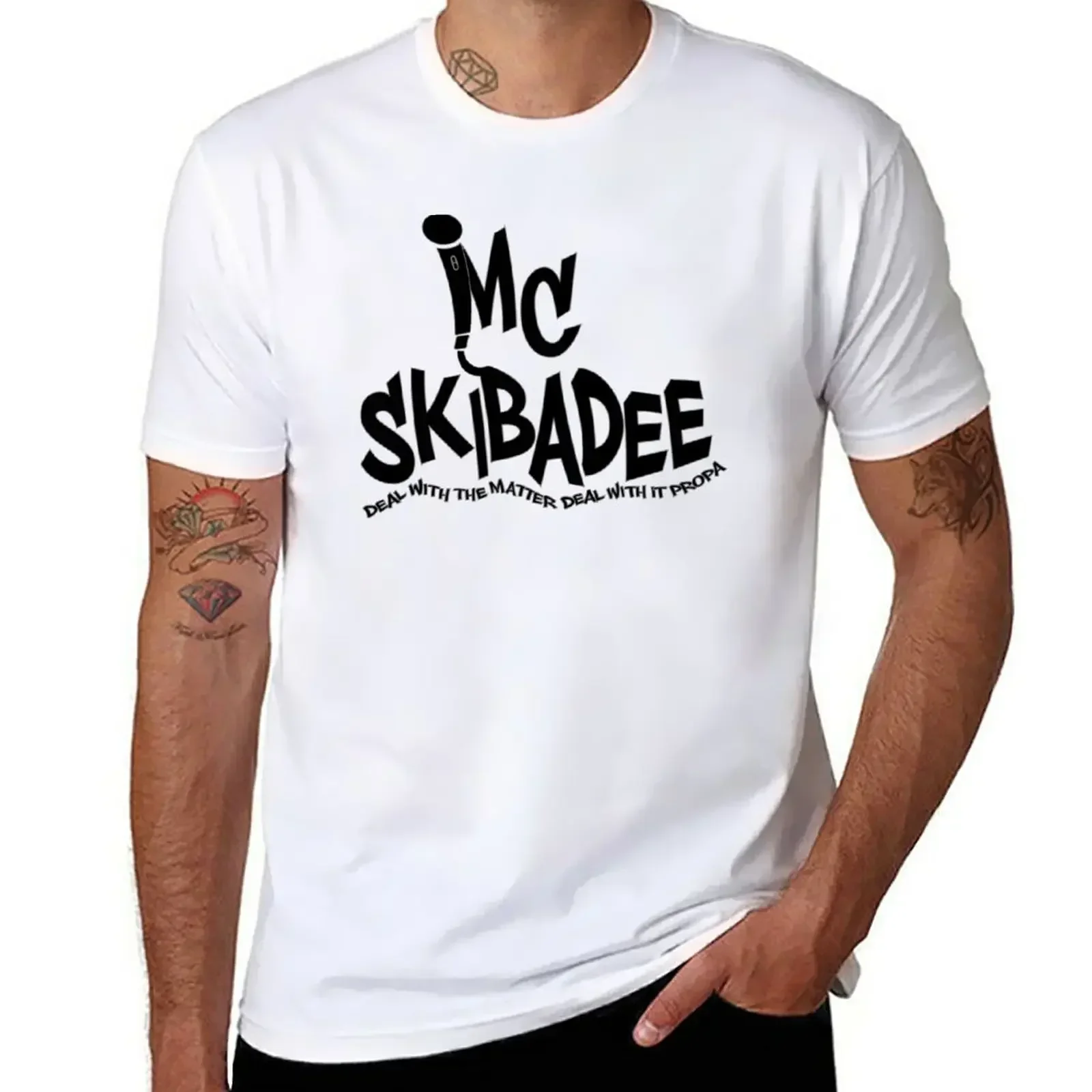 for a vintage clothes t shirts for men cotton MC Ski bad Microphone Deal With The Matter T-Shirt New Arrival Cotton ShortSleeve