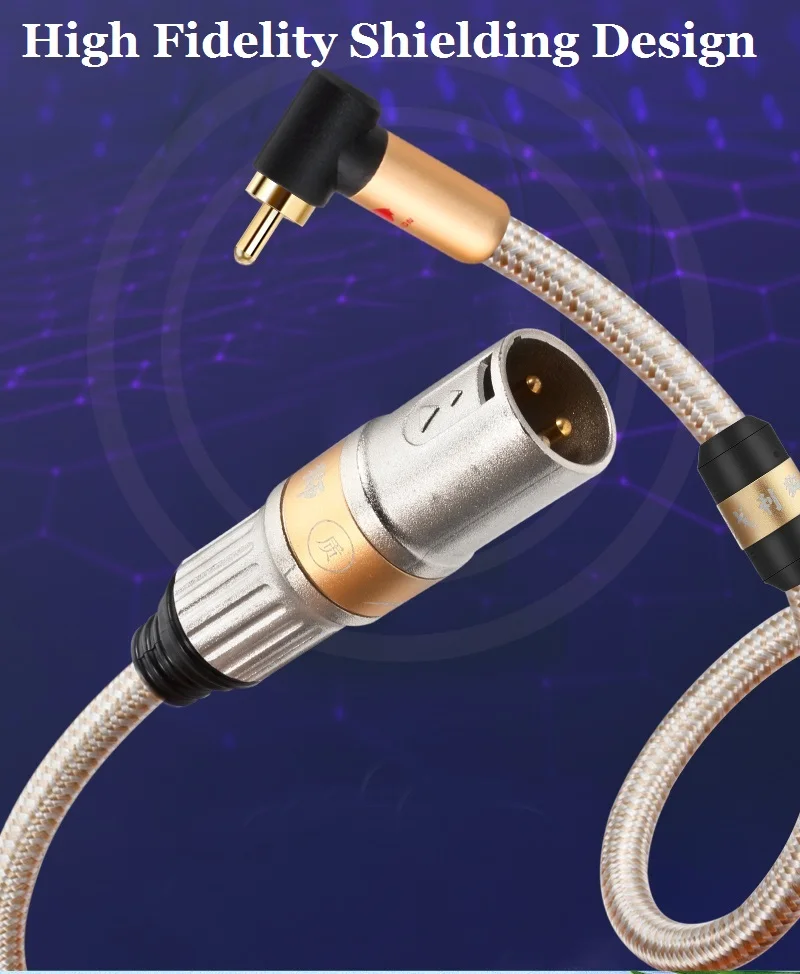Аудиокабель Hi-Fi RCA-XLR «папа» для микшерных консолей AV-приемник Усилитель XLR 3-контактный к динамику RCA Несбалансированные соединительные шнуры