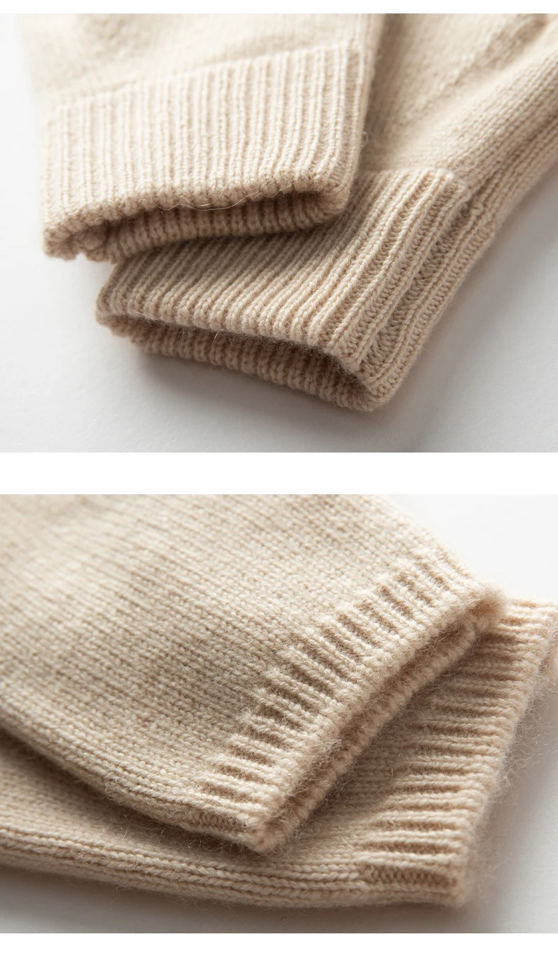 2024 Winter Damen 100 % Kaschmir Handschuhe 15 cm gestrickte fingerlose Handschuhe Y2k Thermohandschuhe Halbfinger verlängern Fäustlinge Armstulpen – Detail 14