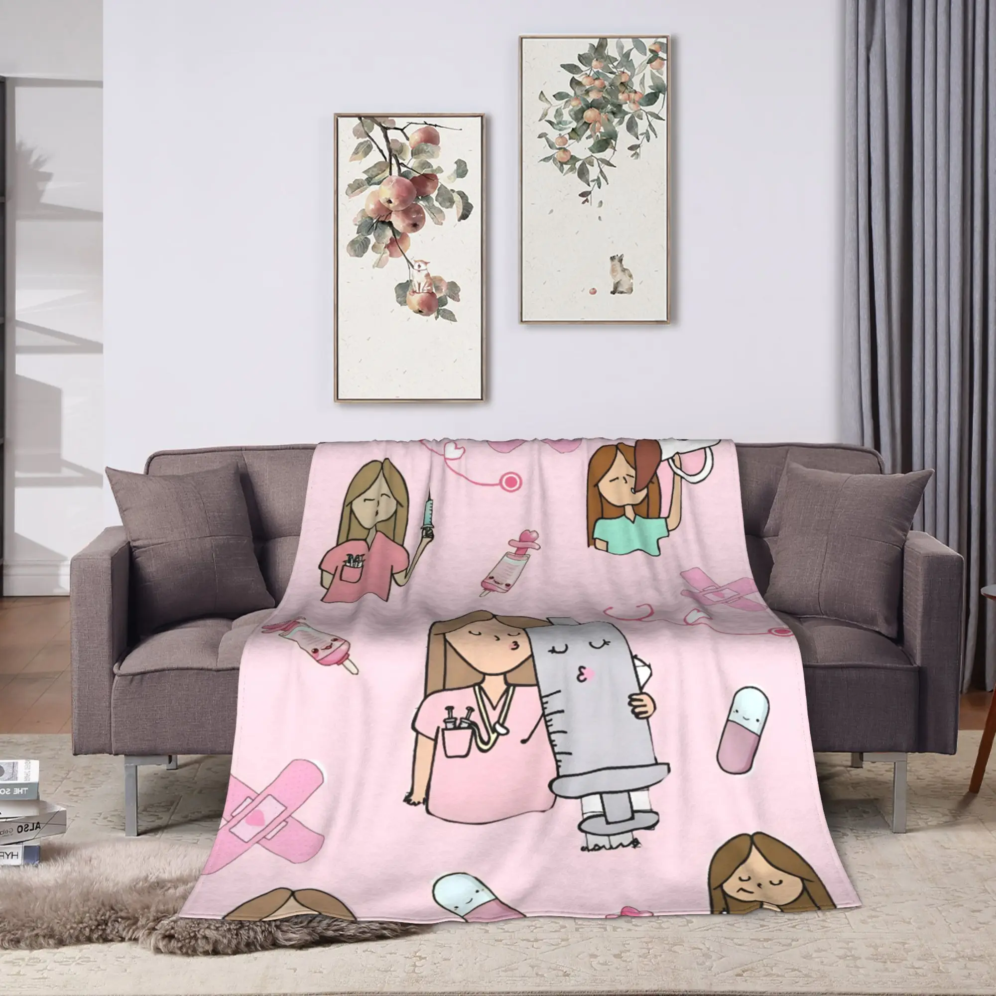 Super Warm Blanket Travel Office  Medical Nurse Doctor Throw Blanket  Flannel Bedspread For Bedroom Novelty Sofa Bed Cover