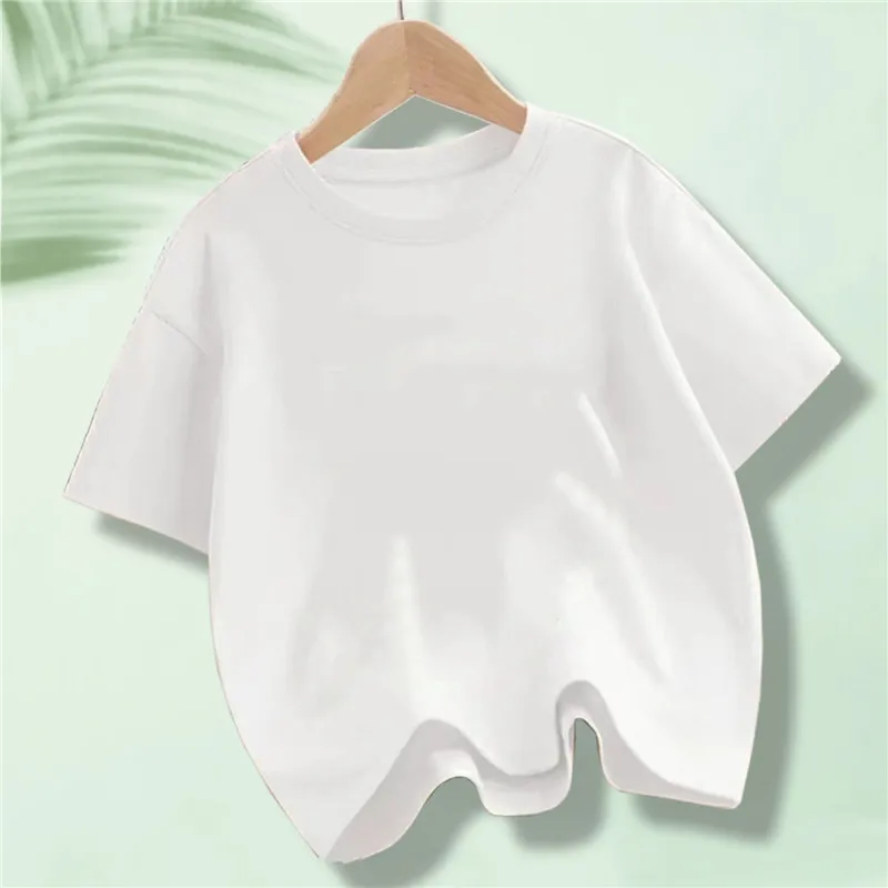 Kinder-Baumwoll-Kurzarm-T-Shirt für Kinder im Sommer, einfarbig, Rundhals-Tops für Jungen und Mädchen – Detail 11