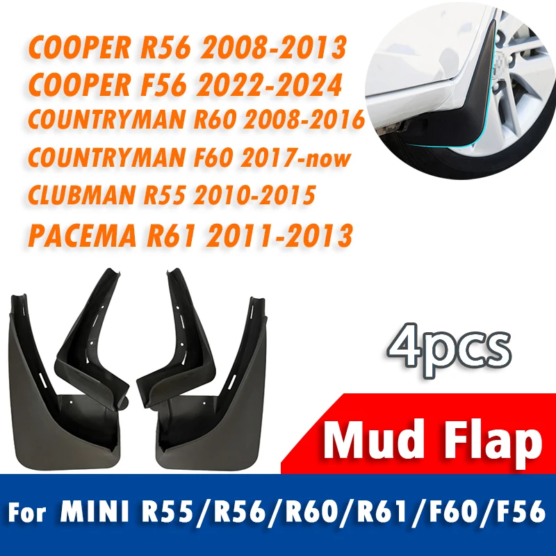 

FOR MINI Cooper one R56 R57 F56 Countryman R60 R61 F60 Clubman R55 Mudguard Mudflaps Fender Mud Flap Guards Splash Mudguards