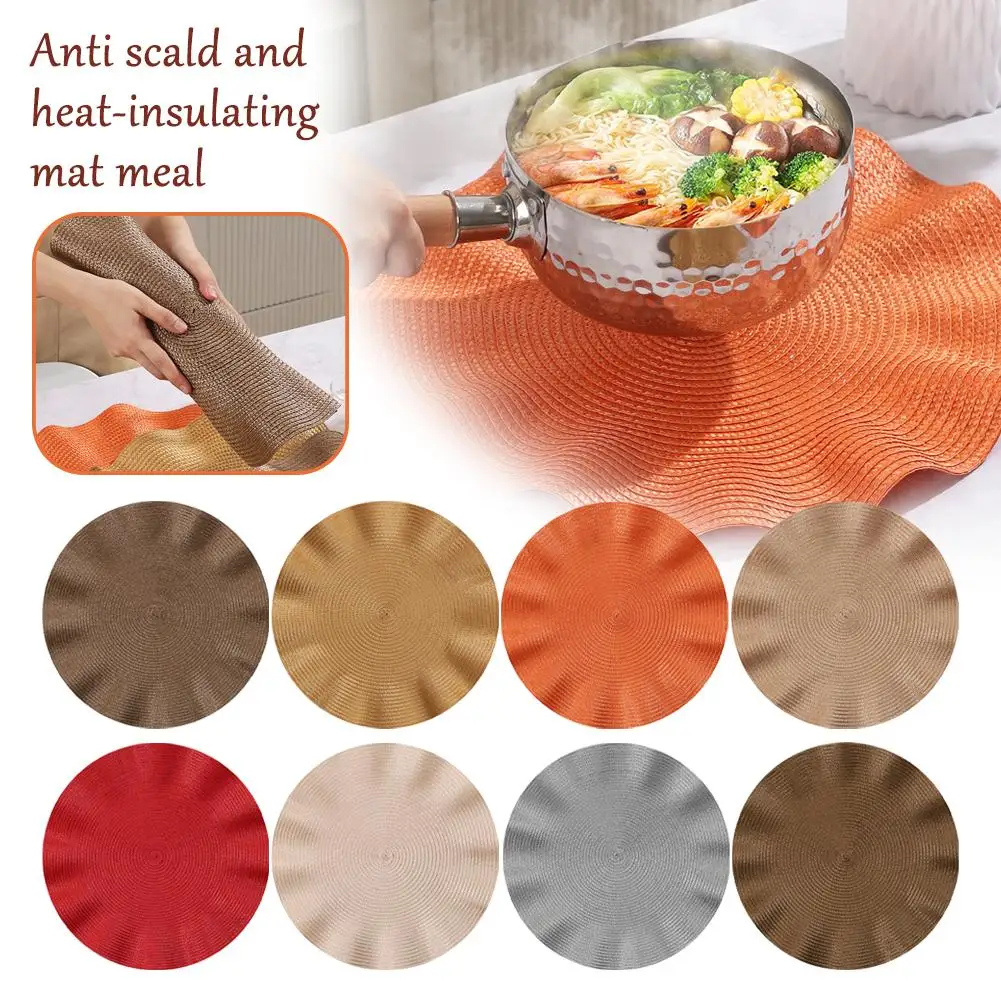 Heat-insulating Placemat Agarwood Edge Anti-scalding Resistant High Multi-function Food Temperature Table Cup Western Mat T8L4