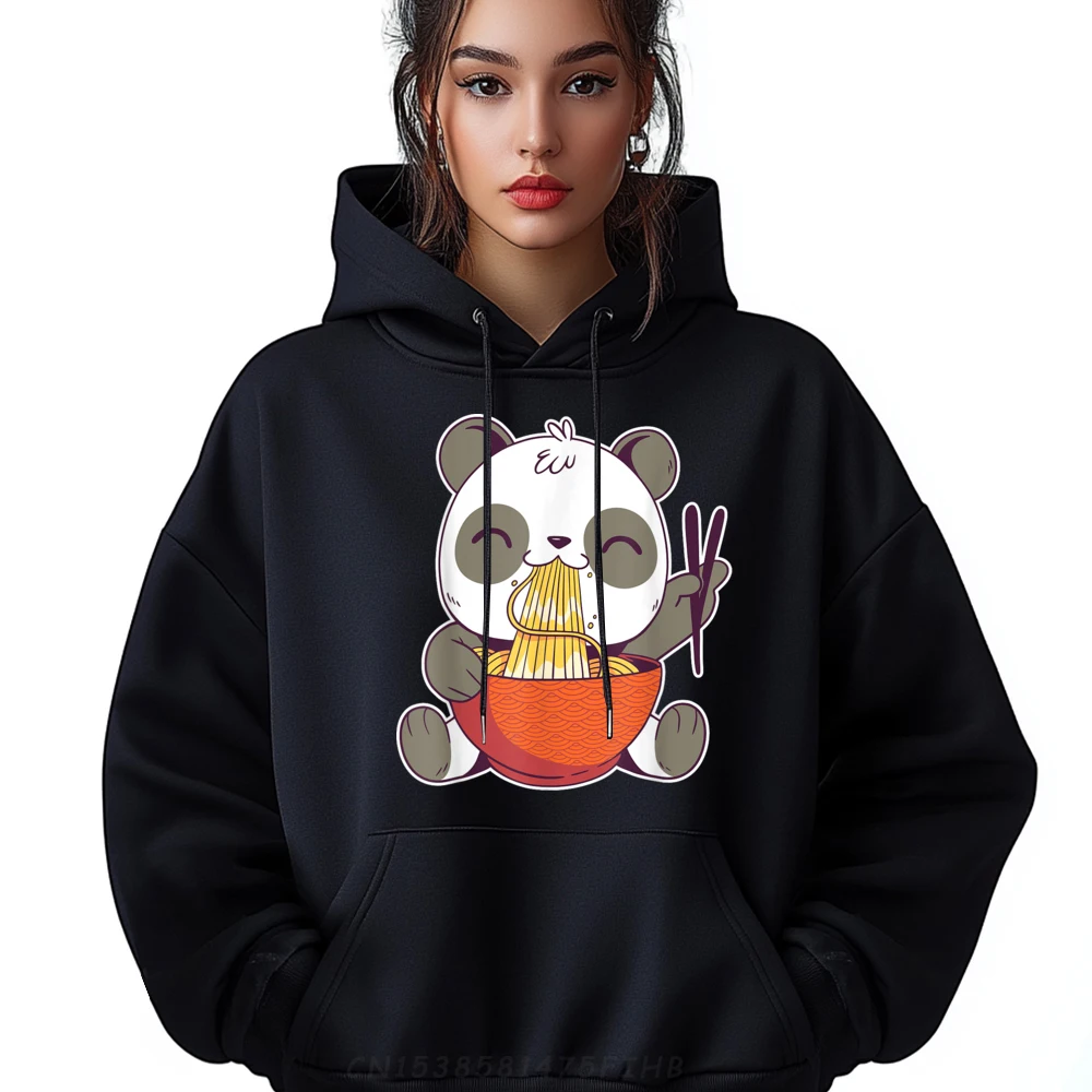 

Panda Eating Ramen Cute Brand Clothing Breathable Men's Sweatshirts Illustration Christmas Sweater