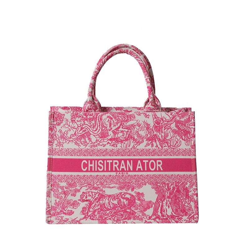 

2025 New! Women's Canvas Tote - Large Capacity, Simple Fashion, Print & Embroidery, Handheld Bag