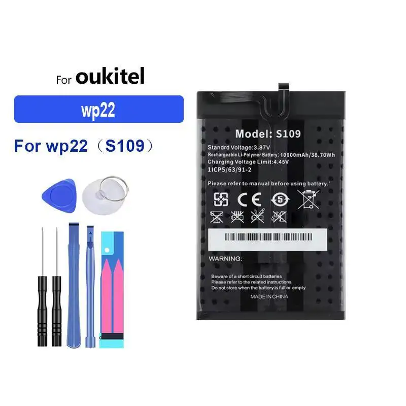 

Легкий аккумулятор 10000 мАч для Oukitel WP22 S109, замена премиум-класса для мобильного телефона