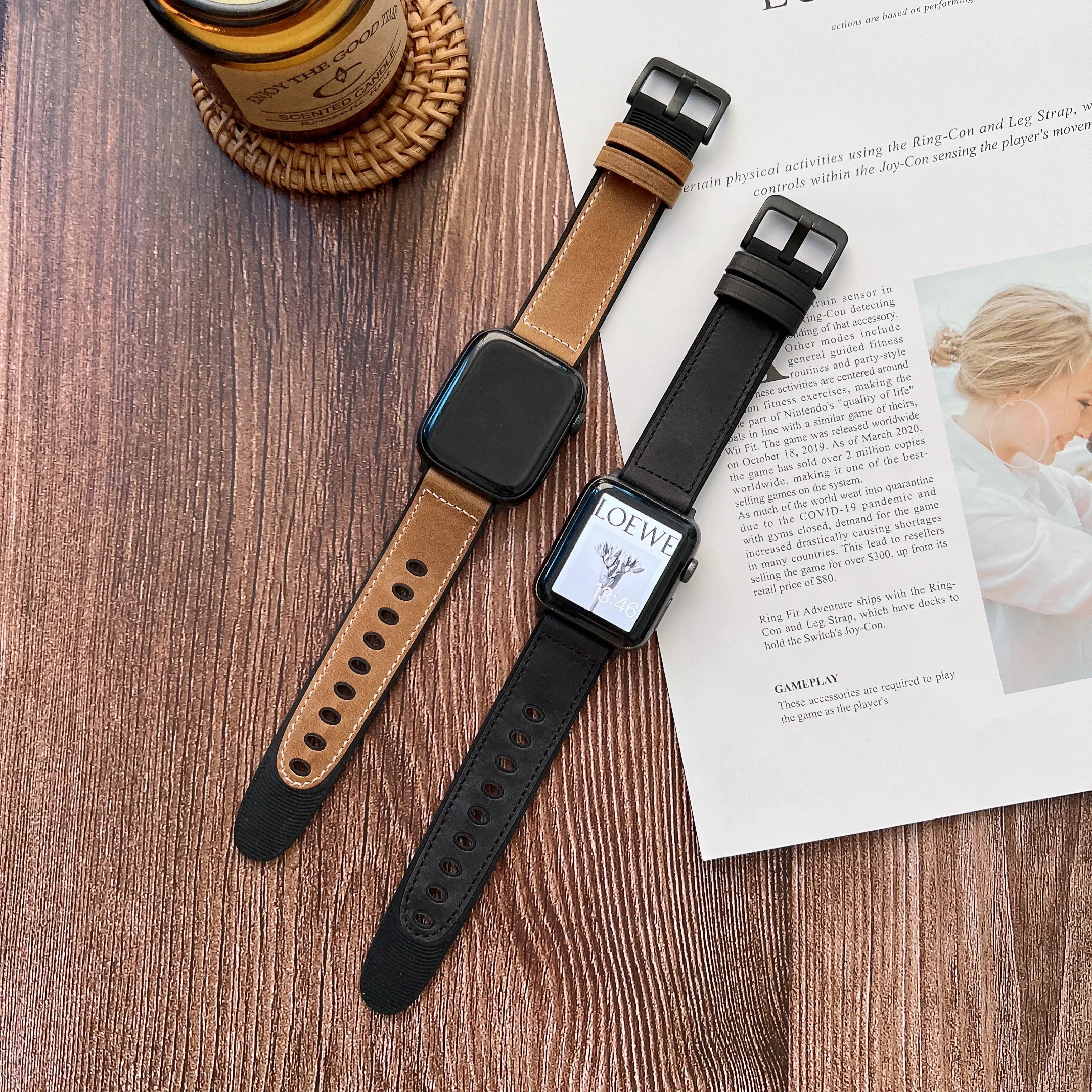 Silicone Leather Strap for Apple Watch Ultra 10 8 7 45mm 41mm 42mm 46mm 49mm 6 5 4 SE 44mm 40mm Wear-resistant Wristband Correa