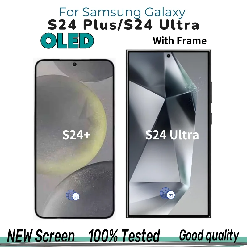 삼성 갤럭시 5G S24 울트라 S928B S928U용 OLED S24 플러스 S926B S926U LCD 디스플레이, 프레임 디지타이저 포함 터치 스크린 교체