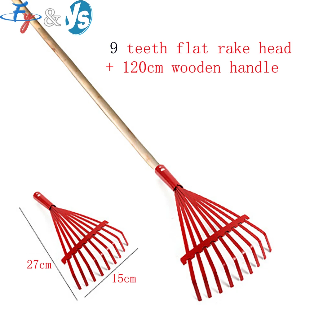 Handheld 9 Tooth Garden Rake Head Metal Tines Leaf Remover Loosening Rake For Yard Lawn Soil Cultivation Gardening Supplies