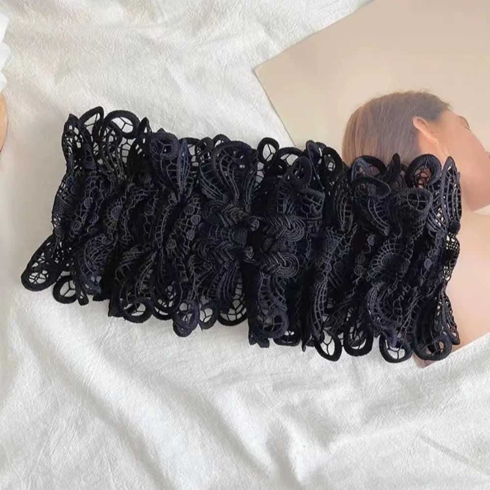 cinto-corset-elegante-de-cor-solida-com-renda-e-cordao-vazado-faixa-larga-para-modelar-a-cintura