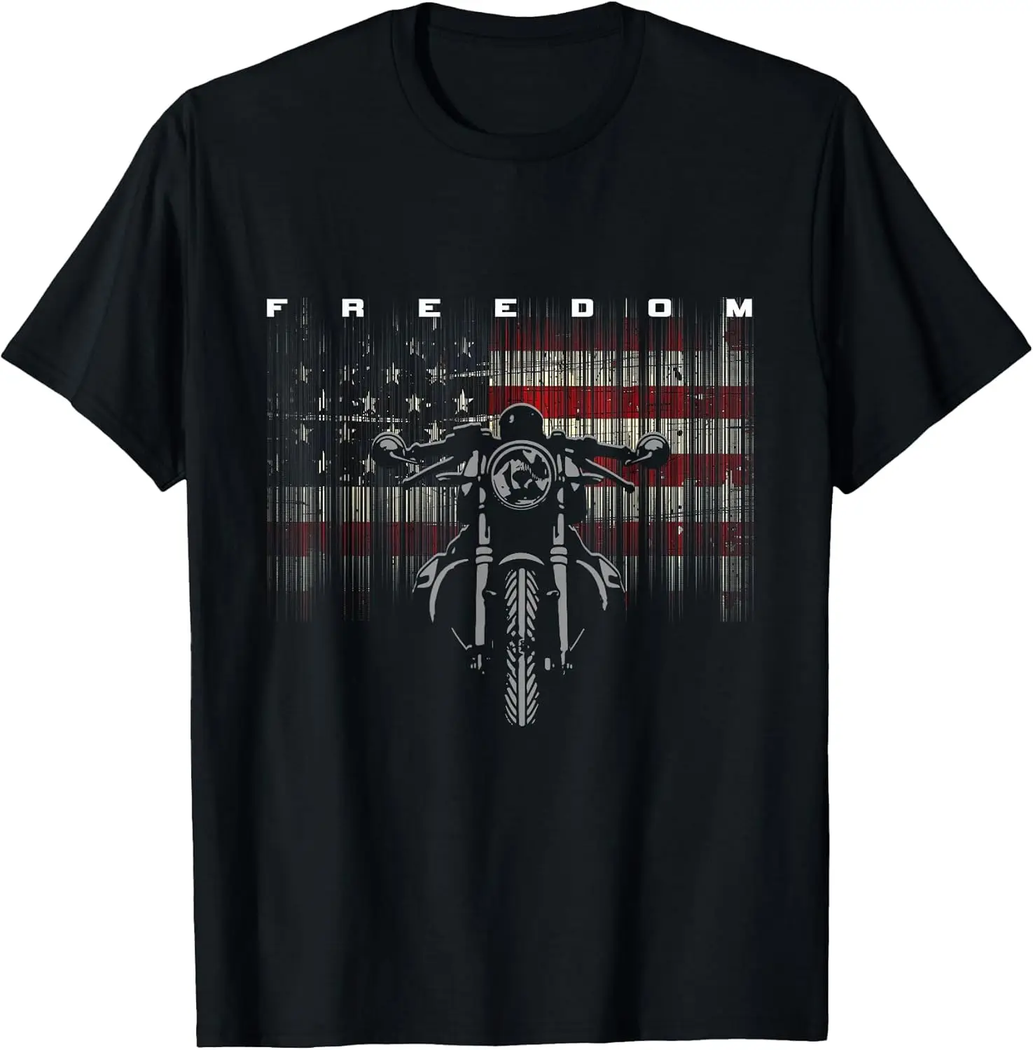 American Flag Motorcycle T-Shirt Tees For Men Patriotic Biker USA Shirts 100% Cotton Trendy Y2K Short-Sleeve Tee-Soft,