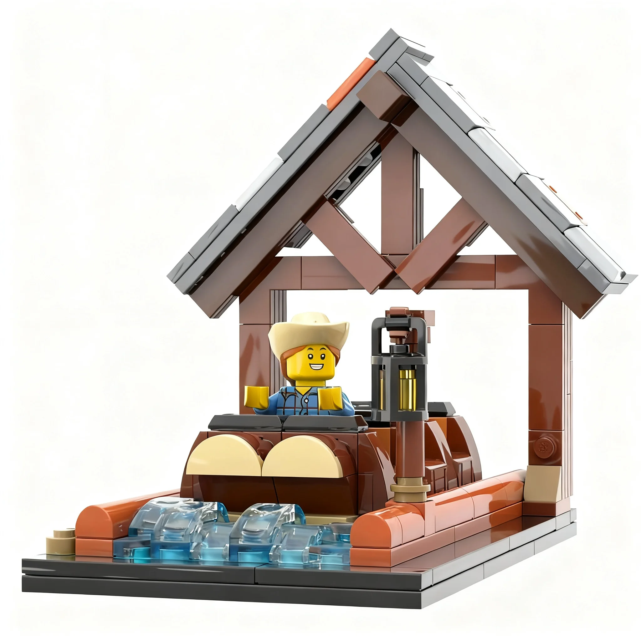 241pcs MOC Disnay Splash Mountain Ride Inspired Collectible Attractions Series 3 Model Building Blocks Display Creative Birthday