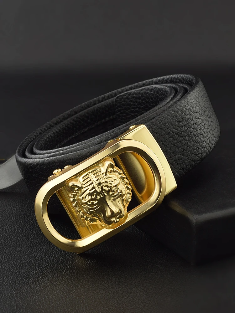 High Quality Belts men TIGER Automatic Buckle designer luxury brand 3.5cm Girdle Wide genuine leather fashion cintos masculinos