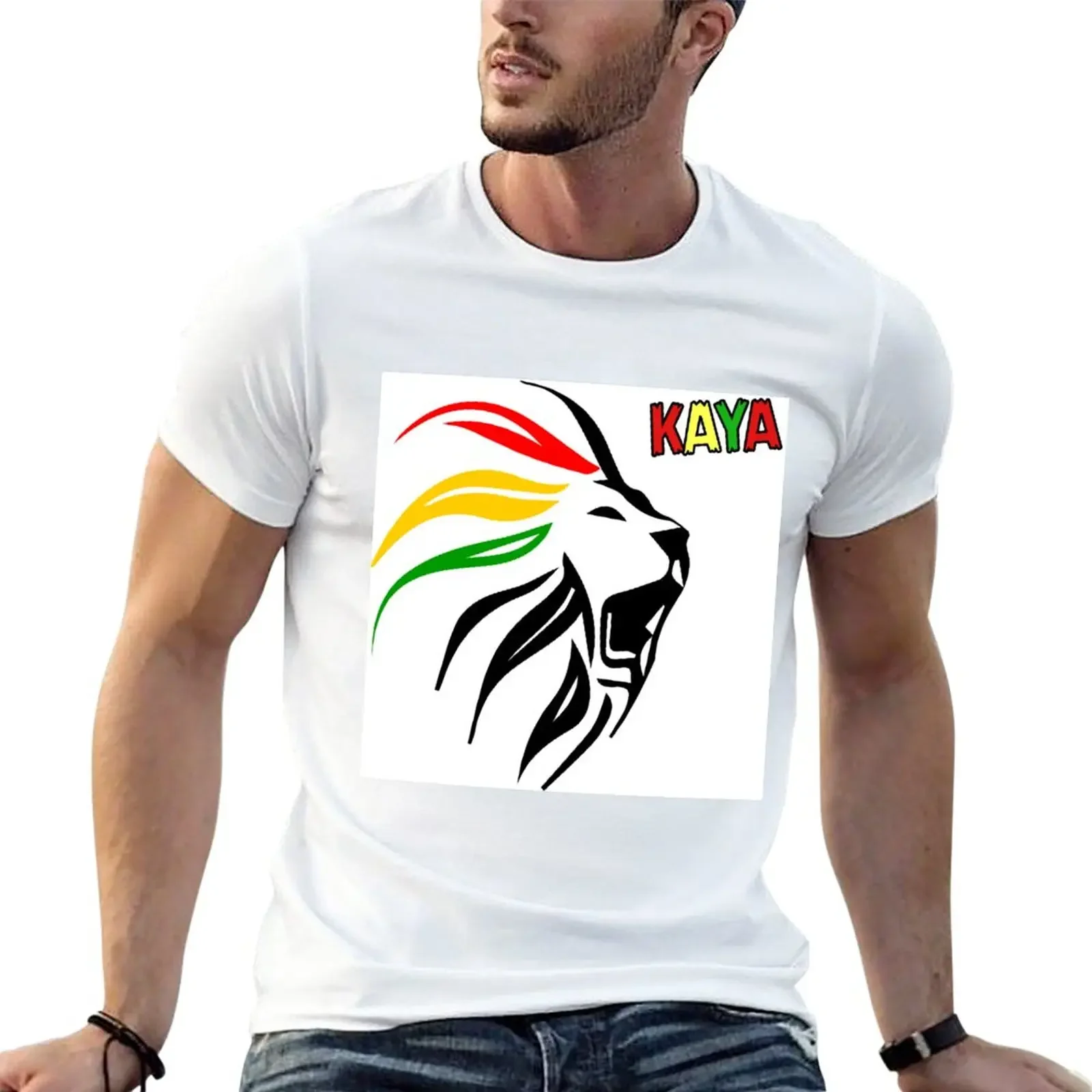 Kaya T-Shirt sports fans boys whites heavy weight t shirts for men