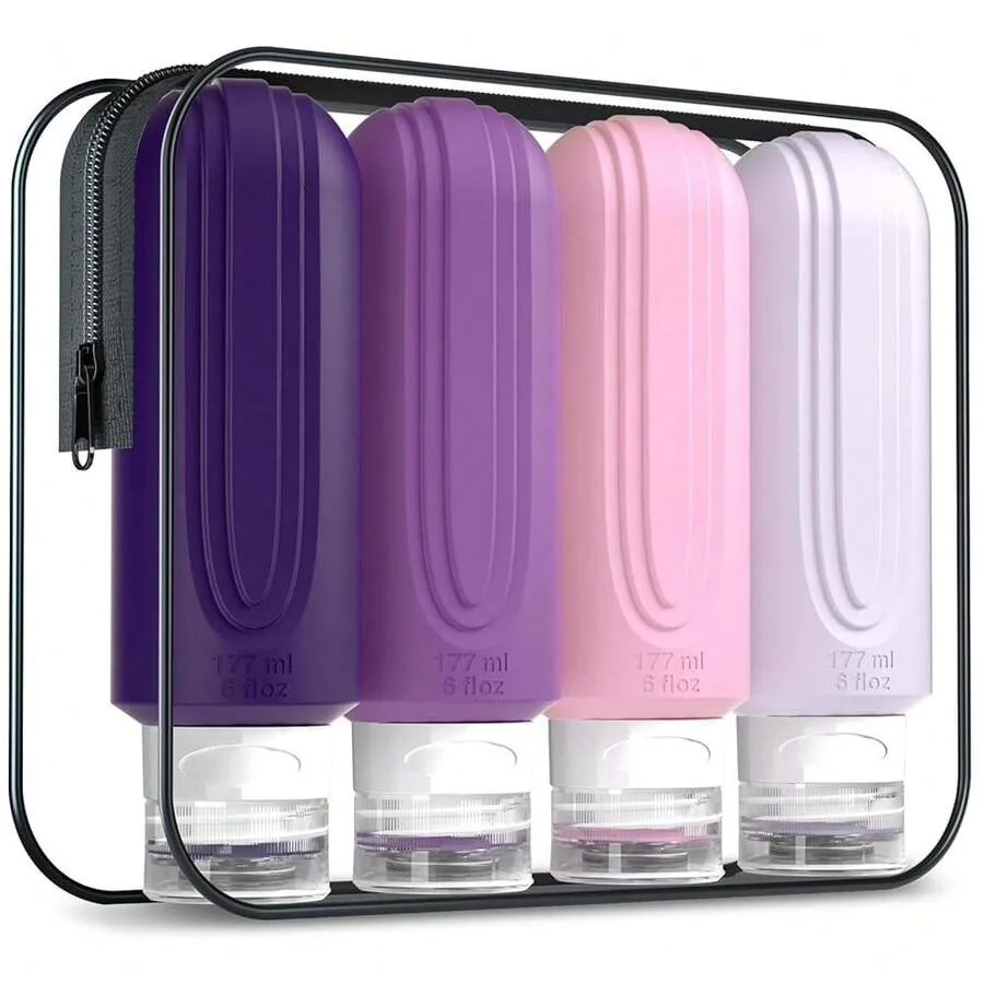 

Travel Bottles For Toiletries, Large 6oz Oversize Containers, Leak Proof Tubs Refillable Liquid Traveler Accessories With Toile