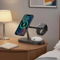 Support de chargeur sans fil 3 en 1 pour iPhone 12/13/14/15/16/17, Station de charge rapide pour Apple Watch 10 9 8 7 6 5 4 Airpods 2 3 Pro 2