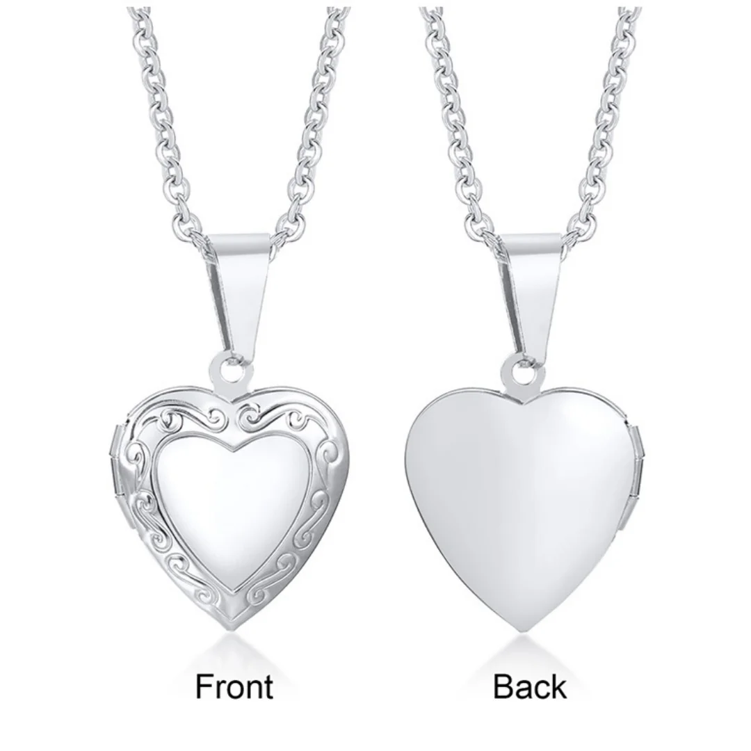 المعلقات القلب قابلة للفتح إطار الصورة الفولاذ المقاوم للصدأ القلائد والمجوهرات للنساء الأسرة الحب صديقة هدية عيد الحب #3